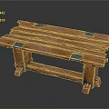 Simple Rustic Wooden Bench With Planks And Metal Connectors Design Structure