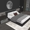 Modern Minotti Background Double Bed 3d model