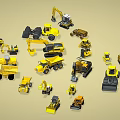 Collection of Construction Utility Vehicles Featuring Excavators Dump Trucks Loaders And Bulldozers