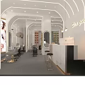 Modern Beauty Salon Interior With Styling Chair Round Mirror And Soft Lighting