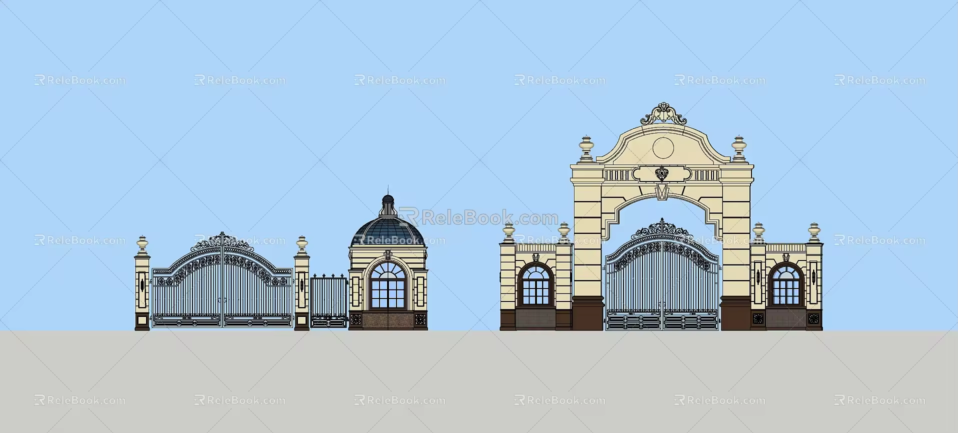 European-style gate 3d model