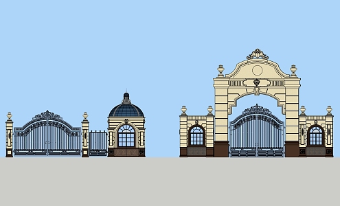 European-style gate 3d model