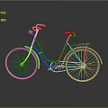 Classic Teal Bicycle With Brown Leather Seat And White Spoked Wheels