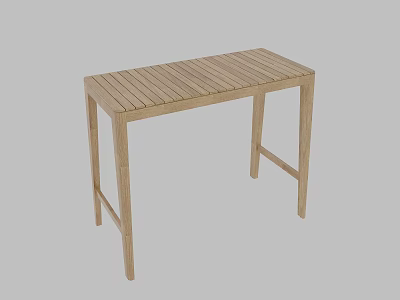 Wooden table outdoor table small garden table 3d model