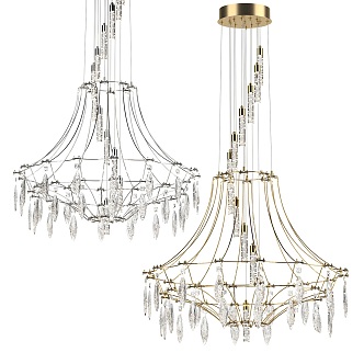 Simple Light Luxury Chandelier 3d model