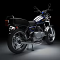 Classic Blue Motorcycle With Black Seat Chrome Details And Retro Design
