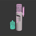 Household Electrical Appliance Water Dispenser with Two Green Water Buckets and White Body