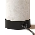 Pair of Modern Table Lamps with White Fabric Shades and Marble Bases