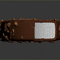 Artistic Chocolate Ice Cream Bar Sculpture Carving With Crumbled Toppings And Wooden Stick
