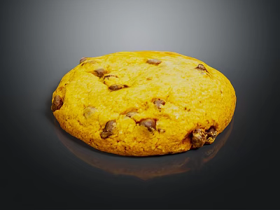 Freshly Baked Golden Brown Chocolate Chip Cookie With Melted Chocolate Chunks 3d model