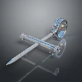 Luxurious Silver Hairpin and Ring with Sparkling Diamonds for Elegant Fashion Accessories