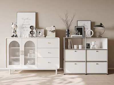 Cream wind side cabinet 3d model