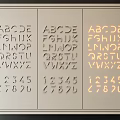 Modern Wall Decor Featuring Three Arranged Letters And Numbers Panels 3d model