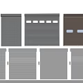 Variety of Roller Doors in Brown Dark Blue Gray with Window and Panel Designs
