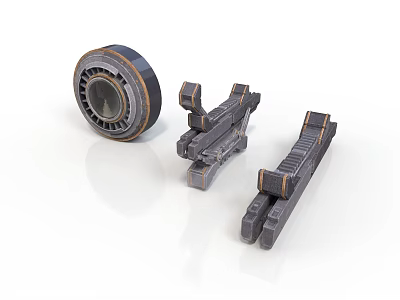 Mechanical Equipment Parts Featuring Circular Perforated Component And Strip Structures 3d model
