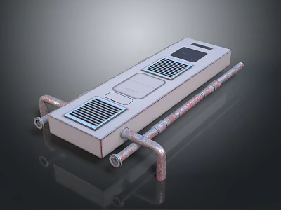 Modern Electronic Electrical Device With Control Panel Vents And Metallic Pipes Structure Design 3d model