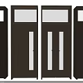 Four Different Wooden Door Designs With Dark Brown Light Wood Gray And Window Details