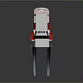White Industrial Forklift With Red Wheels And Front Forks For Material Handling