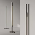 Modern Slim Design Floor Lamp With LED Lighting Metal Frame And Round Base