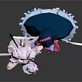 Anime Style Female Characters In Pink Outfits With White Dark Hair Wings And Flowing Decorations