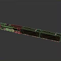 Brown Train Model With Locomotive And Two Carriages Red Top Details Gray Background