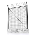 Metal Mesh Fence With Concrete Base And Wavy Barbed Wire Top