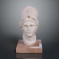 Brown Square Decorative Wooden Pedestal Furniture Displaying White Marble Statue