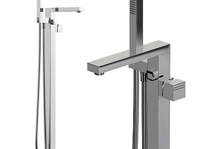Contemporary Modern Chrome Bathroom Faucet with Handheld Shower and Single Handle Design 3d model