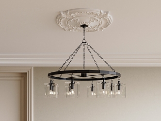 Chandelier Living Room Ceiling Metal Chandelier French Chandelier 3d model