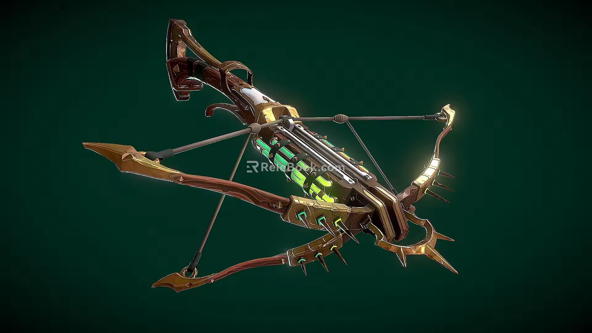 Cartoon crossbow game equipment toxic crossbow wooden crossbow bow arrow crossbow PBR material crossbow long range weapon cold weapon hunting 3d model