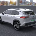 White Toyota SUV Modern Exterior Design Green License Plate Electric Vehicle