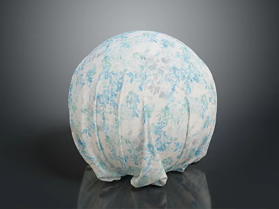 Decorative Sphere With Blue And White Plant Pattern For Home Decoration 3d model