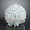 Decorative Sphere With Blue And White Plant Pattern For Home Decoration