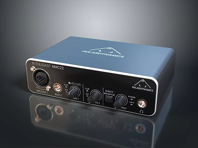 ROCKBAND UM22 Audio Interface With Input Ports Control Knobs And Black Design 3d model