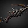 Medieval Crossbow With Metallic Brown Design And Decorative Mechanical Components 3d model