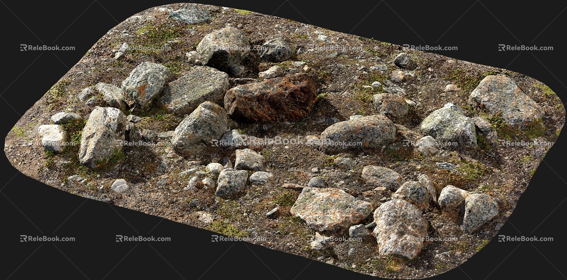 modern stone pile miscellaneous stone pebble gravel 3d model