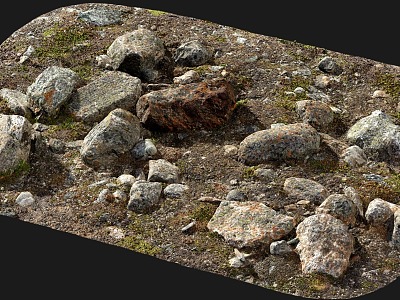 modern stone pile miscellaneous stone pebble gravel 3d model