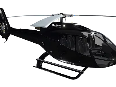 Airbus Black Modern Helicopter With Rotors Cabin And Streamlined Fuselage Design 3d model