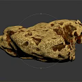 Natural Gold Nugget With Rough Reflective Surface And Irregular Texture On Black Background 3d model