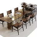 Modern Dining Table Set With Glass Top Metal Legs And Leather Chairs