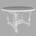 Elegant Round Table With Black Carved Legs Gold Edge And Decorative Tabletop