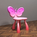 Children's Chair Backrest Chair Butterfly Cartoon Casual Chair Stool Stool Art Color Stool Children's Furniture 3d model