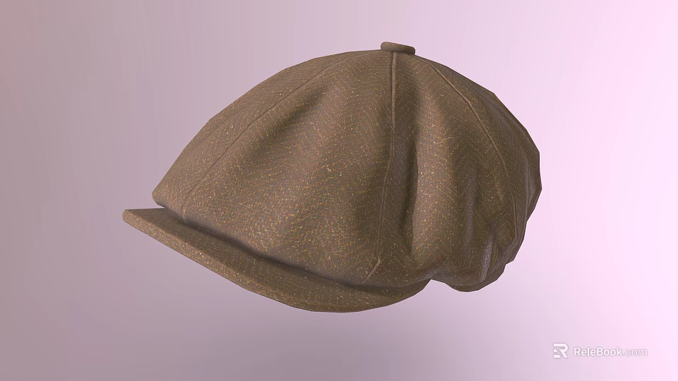 Classic Brown Fabric Hat With Stylish Brim And Textured Surface Design 3d model 