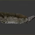 Natural Rock Formation With Green And Brown Vegetation And Snowy Base Structure