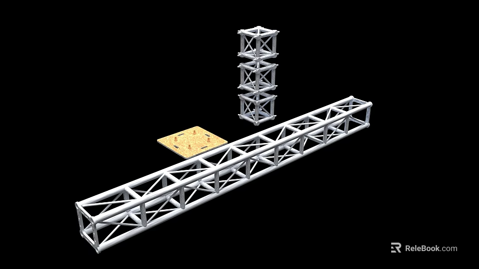 Industrial Metal Truss Equipment Featuring Tower Structure And Long Beam Panel 3d model 
