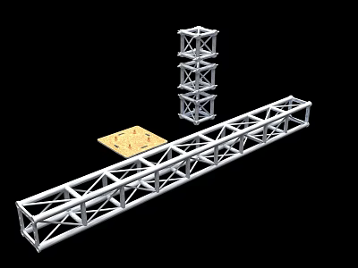 Industrial Metal Truss Equipment Featuring Tower Structure And Long Beam Panel 3d model