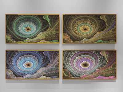 Modern abstract painting decorative painting 3d model