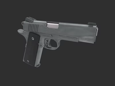 Modern Tactical Pistol with Black Grip and Metal Frame Design 3d model