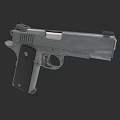 Modern Tactical Pistol with Black Grip and Metal Frame Design