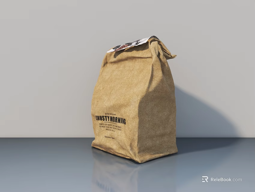 Brown Paper Bag For Roaster Brewing Coffee Packaging And Daily Use 3d model 